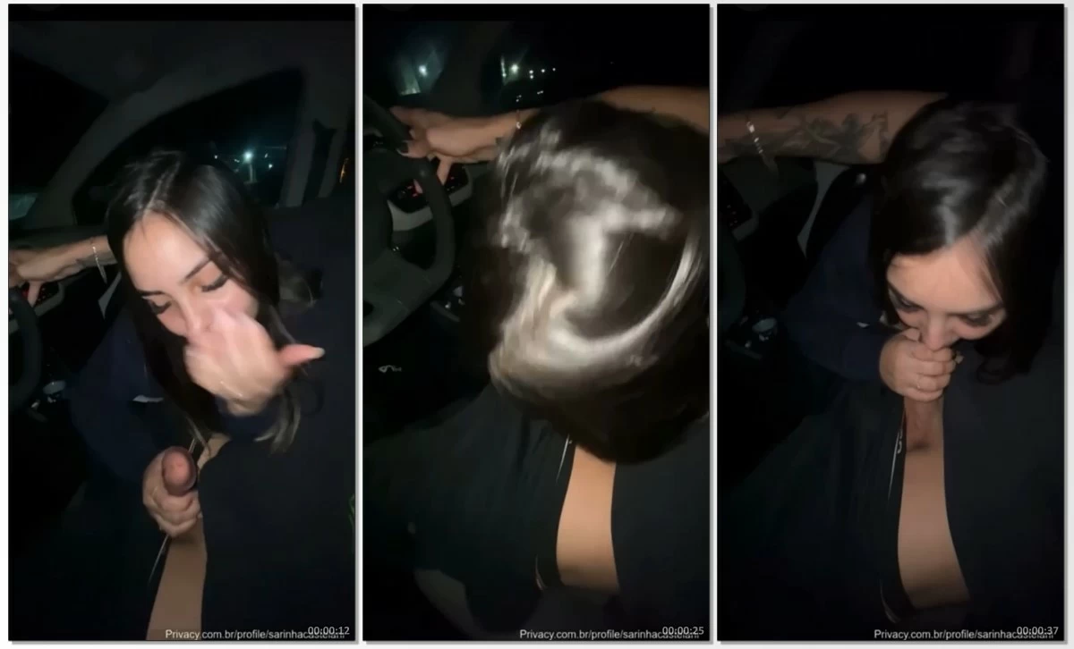 Sarah Castelani pagando boquete pro novinho no carro