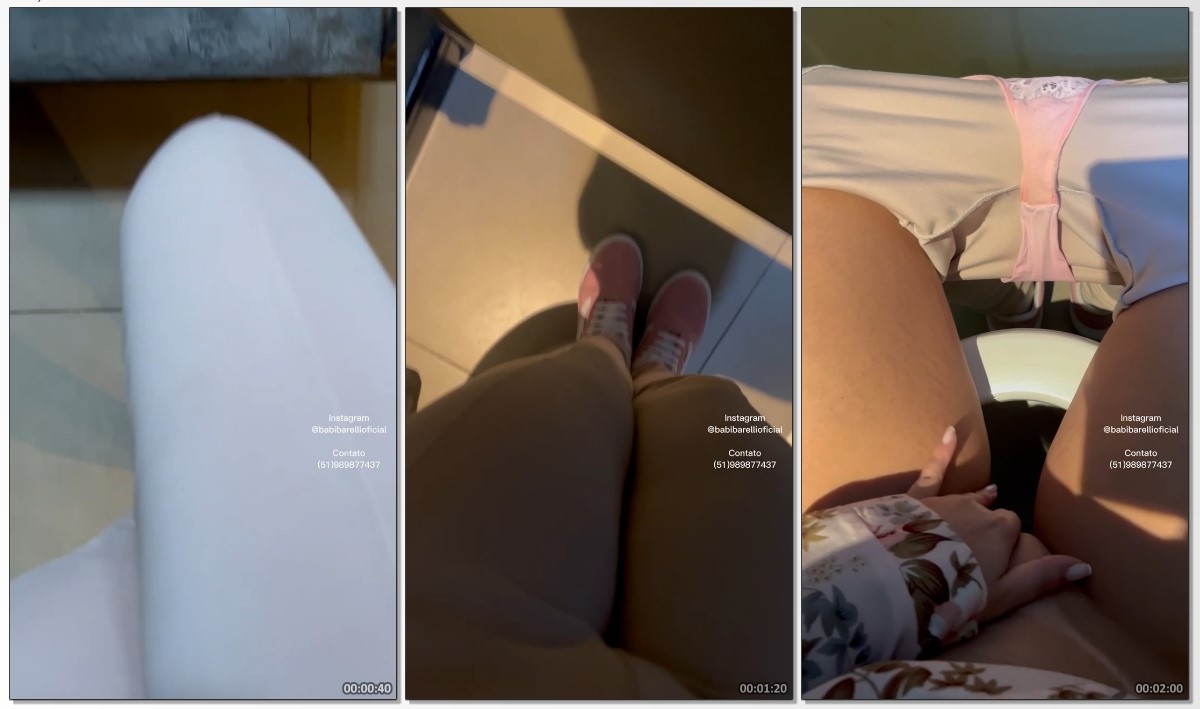 Babi Barelli se masturbando no banheiro e gozando excitada em cima do vaso