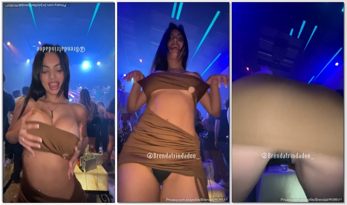 Brenda Trindade bêbada mostrando os peitos na balada de funk