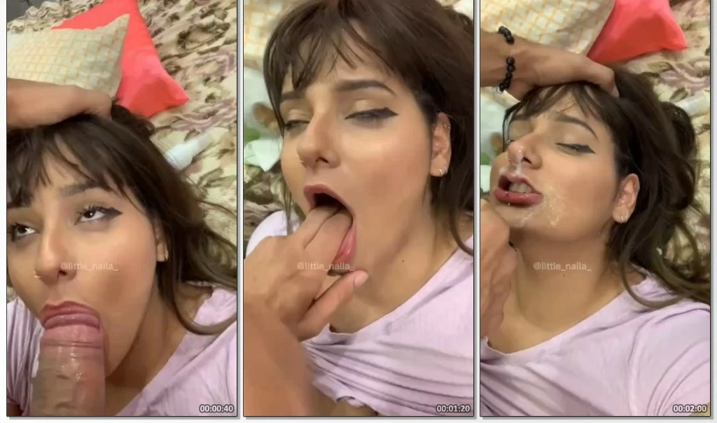 Little Nalla mamando rola grande e bem grossa no porno