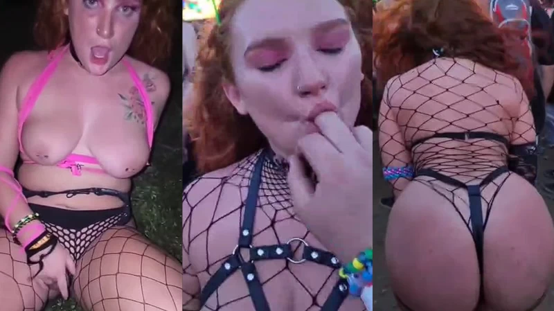 Ruiva putinha cheia de tesão se masturbando na balada