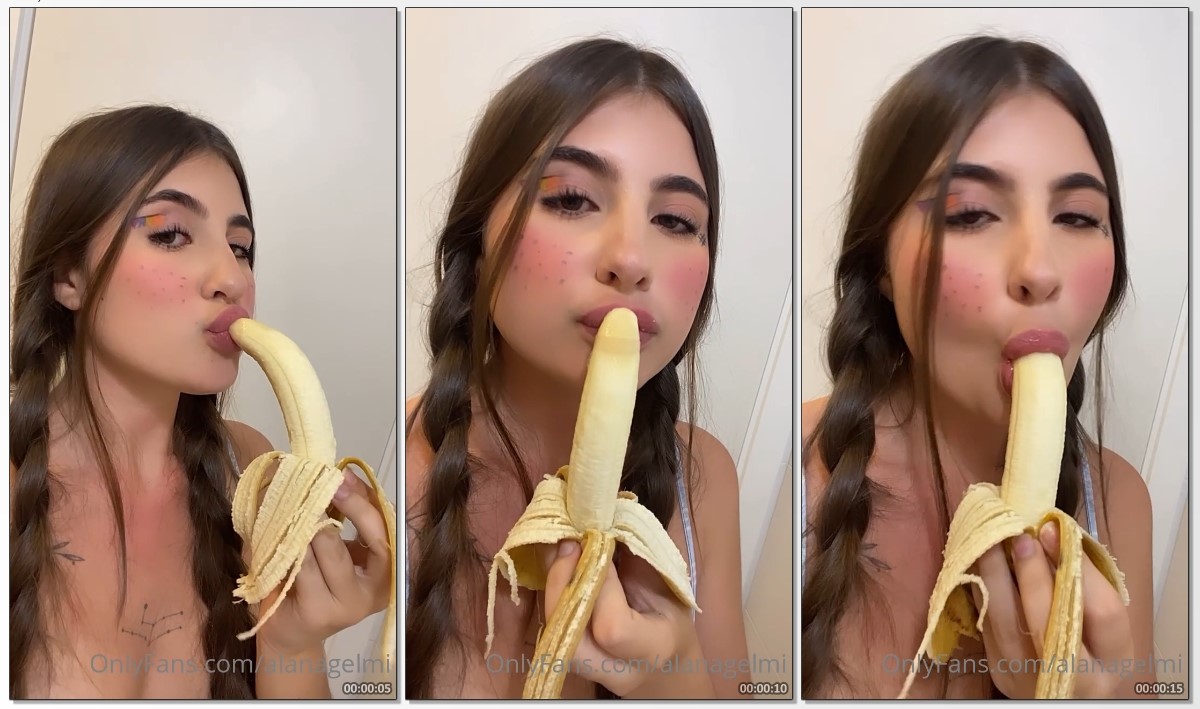 alana gelmi nudes garganta profunda engolindo a banana fazendo cara de safada