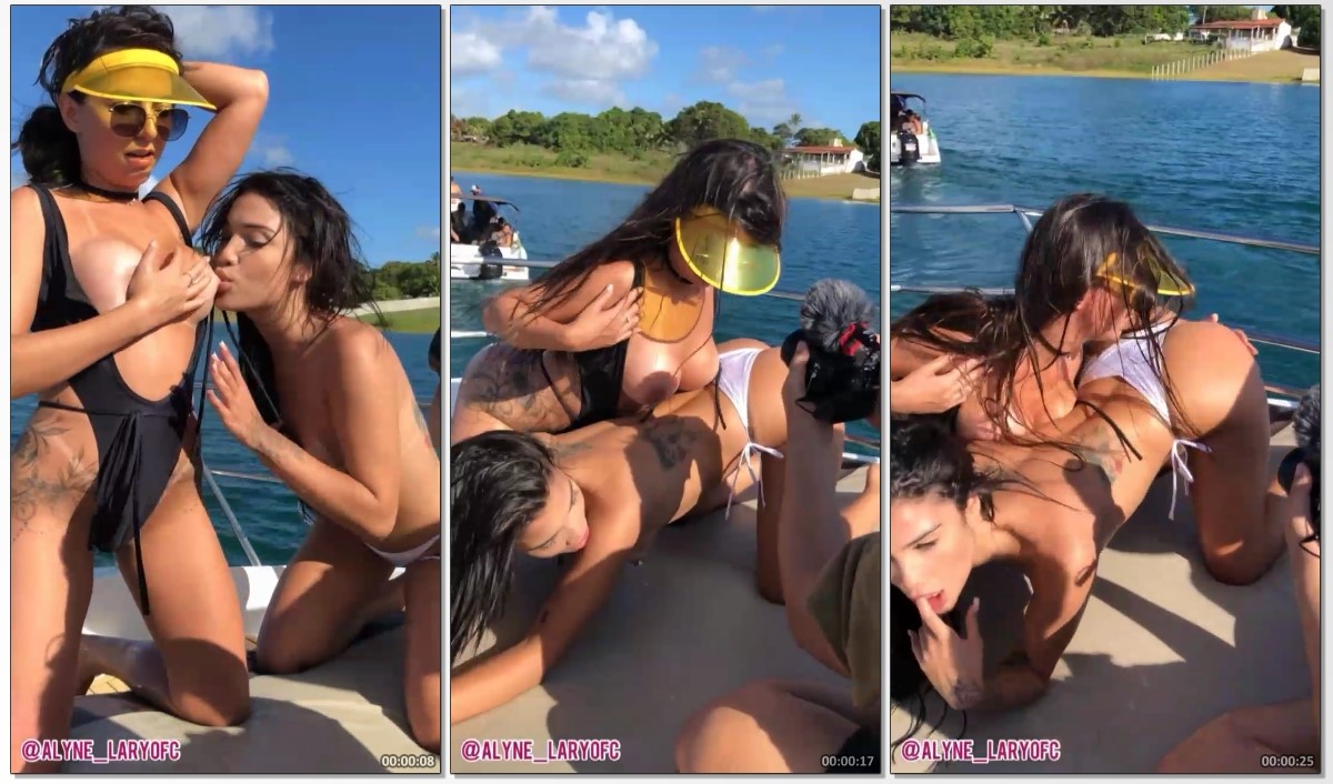 Alyne Lary Peituda safada na lancha do ricaço fazendo uma sacanagem com sua amiga safada