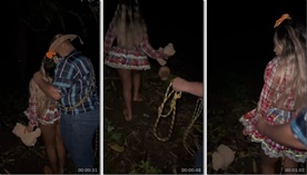 Lays Peace vestida de caipira tomando gostoso na bucetinha no meio do mato gemendo alto igual cachorra