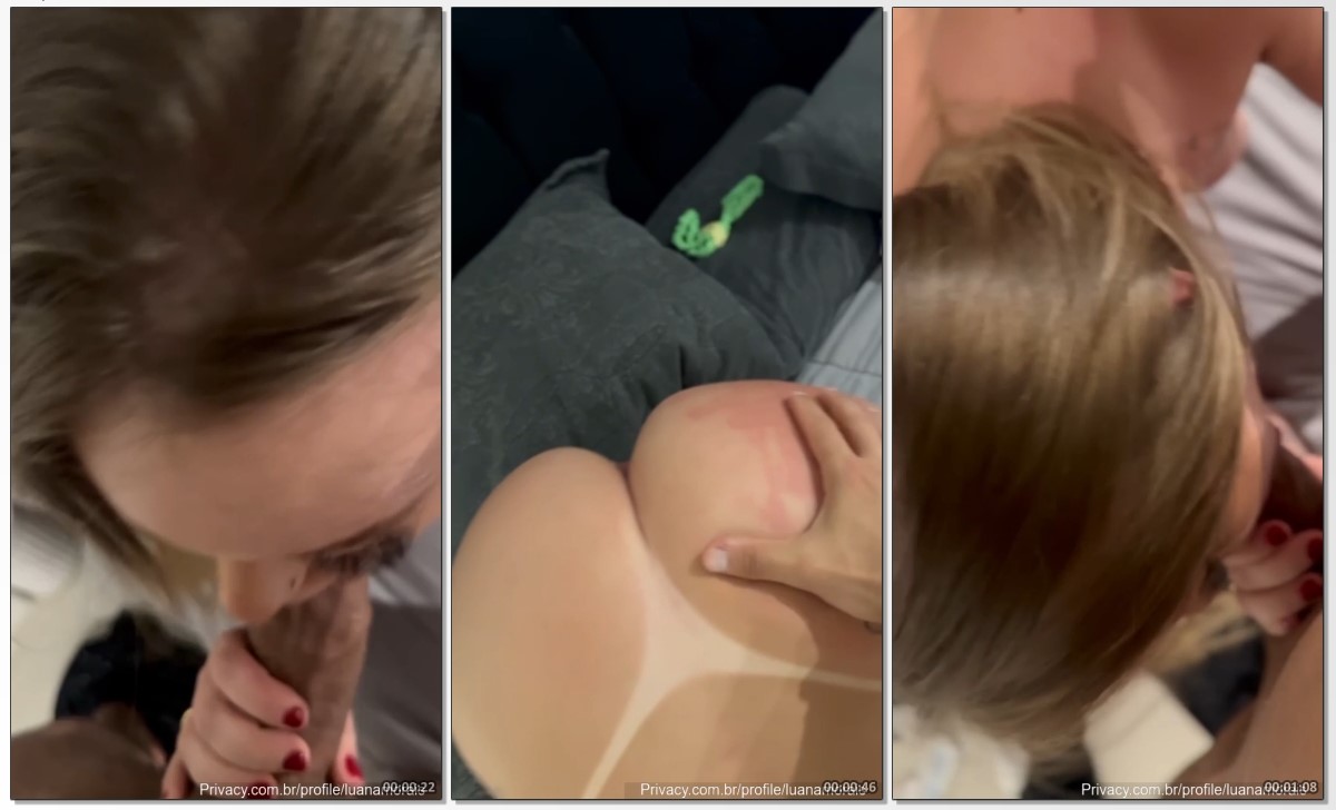 Luana Morais branquinha safada mamando gostoso a piroca do seu macho e  tomando dedada na buceta