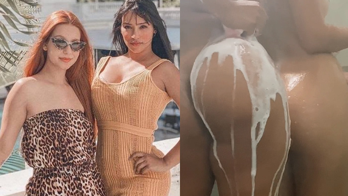 Mala Pink ruivinha putinha toda deliciosa tomando banho pelada com a mãe