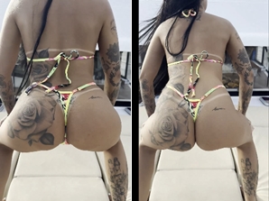 Mc Mirella dançando safada com calcinha socada no cuzinho guloso