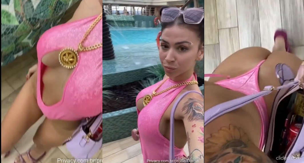 Mc Pipokinha filmando sua bunda com calcinha socada no cruzeiro do Neymar