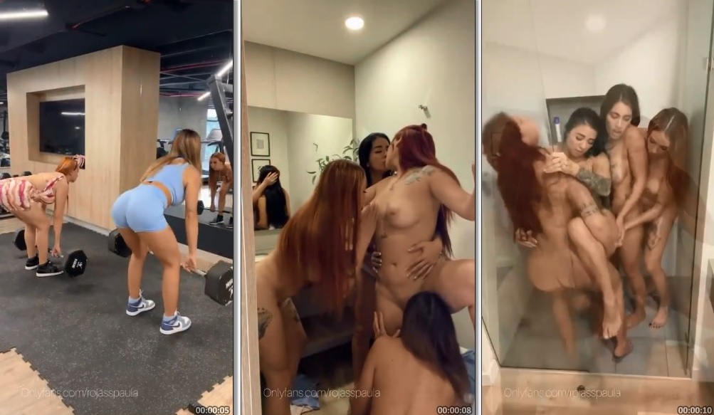 Putaria lesbica Paula Daniela  com as amigas depois da academia se esfregando suadinhas e peladas