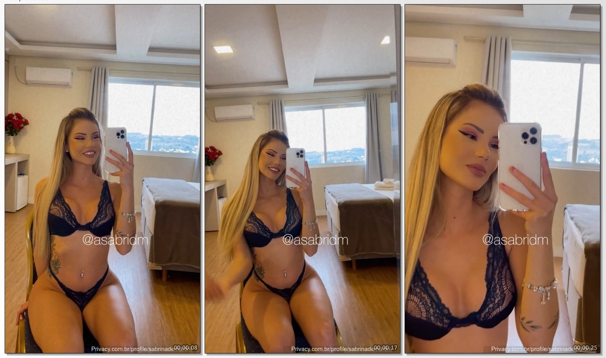 Sabrina De Martini caiu na net se exibindo de lingerie preta