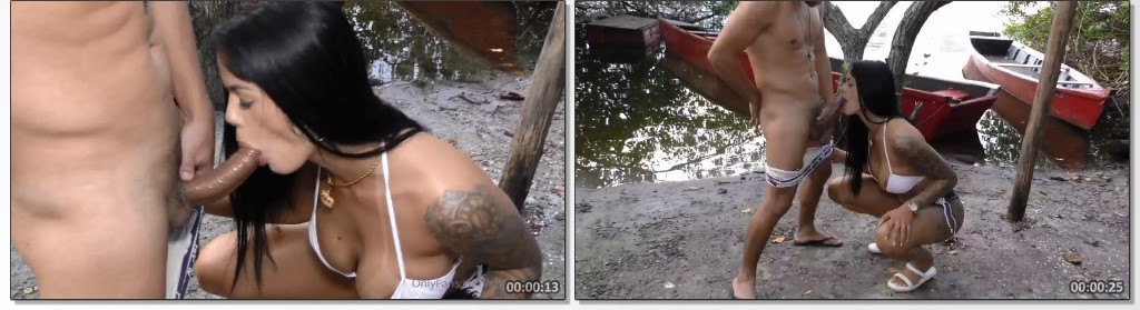 Shayenne Samara mamando gostoso a pica do safado ao ar livre