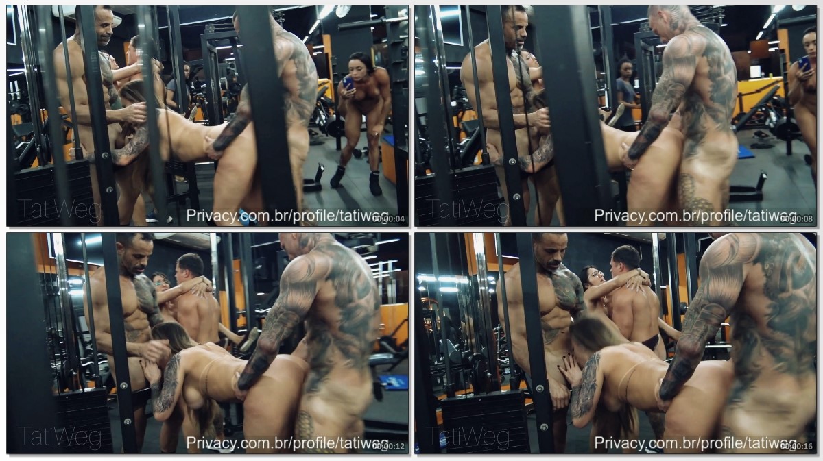 Tati Weg putinha deliciosa faz sexo à três com dois personais na academia