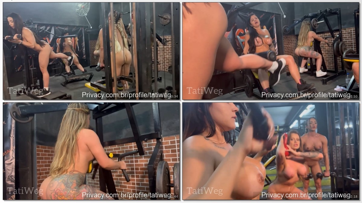 Tati Weg putinha safada malhando com amiguinhas gostosas peladas na academia
