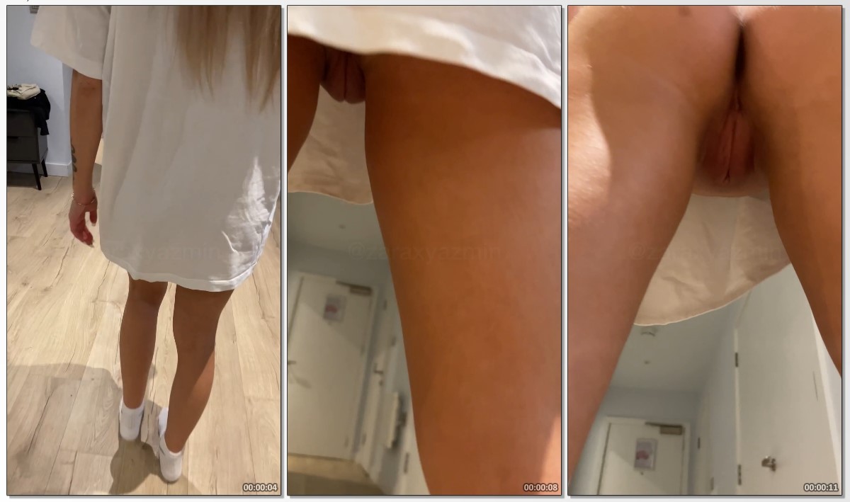 Zara Yazmin nua mostrando a buceta inchada sem calcinha