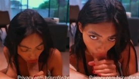 Brenda Trindade olha com cara de safada e mama o cacete do namorado roludo