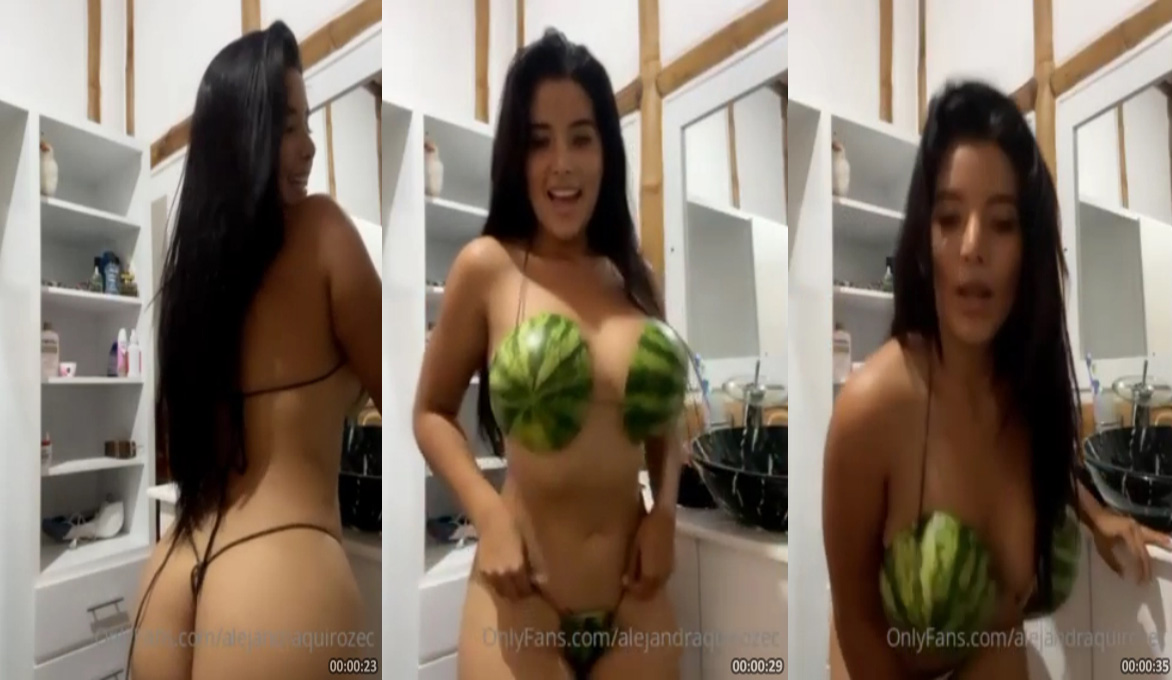 Alejandra Quiroz dançando funk com calcinha fio dental