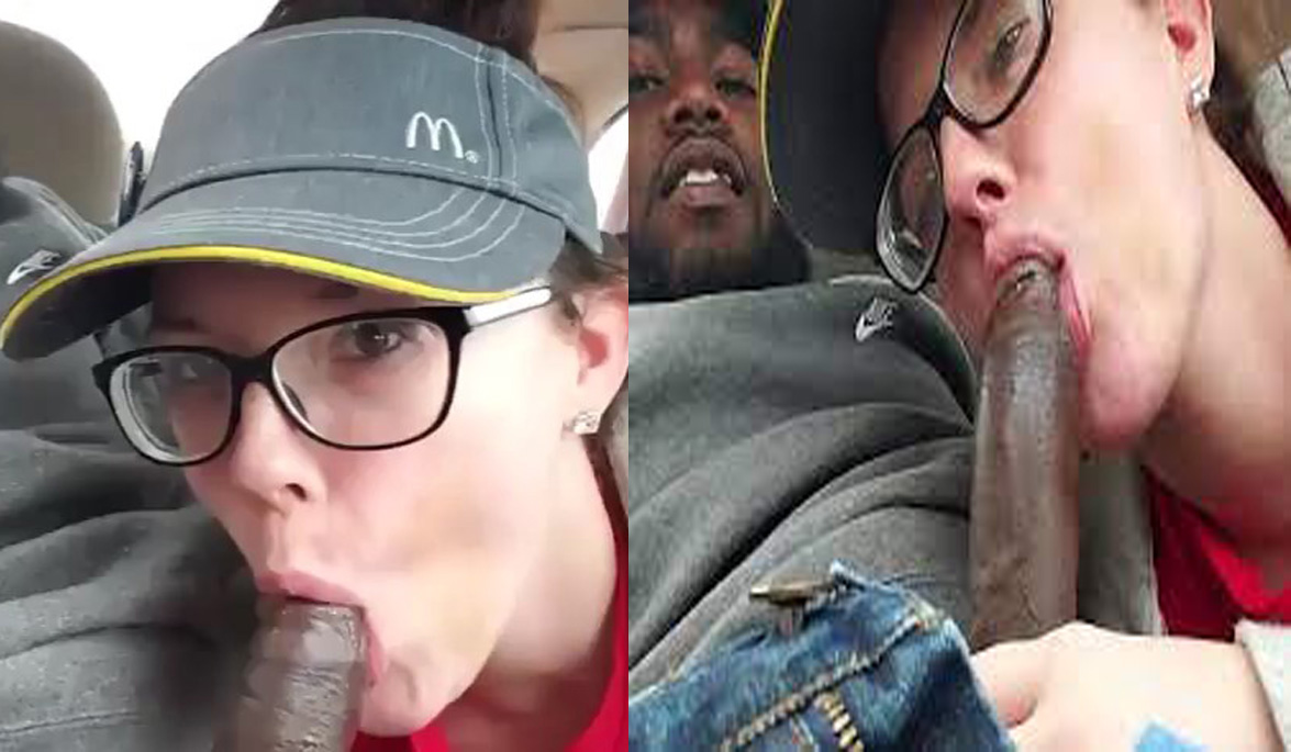 Caiu na net funcionária do Mc Donalds pagando boquete para negro no carro