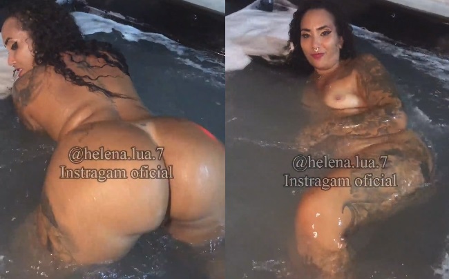 Coroa safada Helena Lua rebolando pelada na hidro do motel