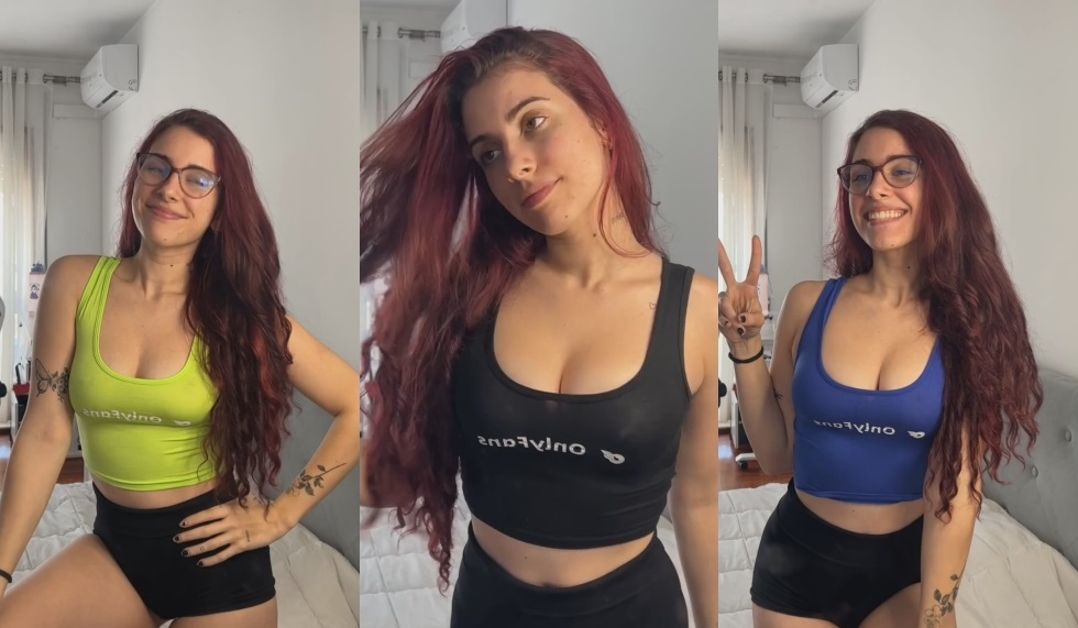 Influenciadora muito famosa do titkok ficando pelada em cenas porno gostosas