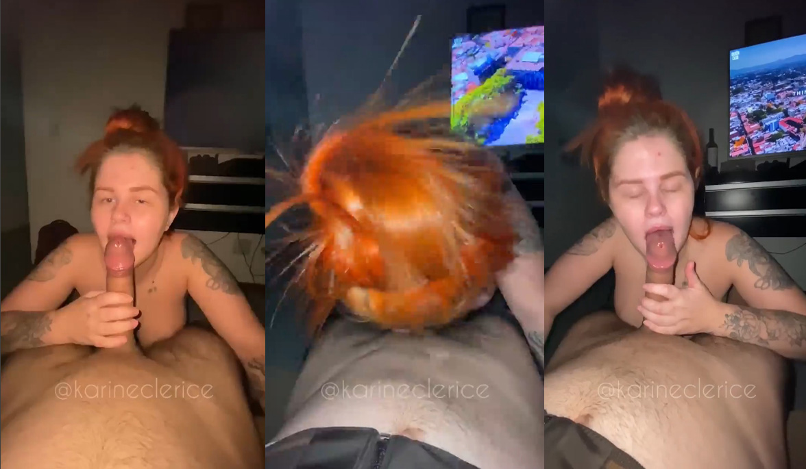 Karine Clerice sexo oral fazendo chupeta e bebendo porra quente