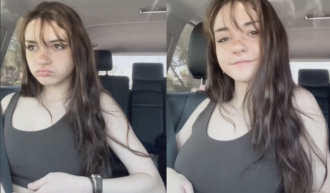 Lil Mochi Doll novinha safada exibindo os peitos no carro