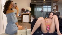 Mel Bertoja peladinha gozando com brinquedinhos na xexeca