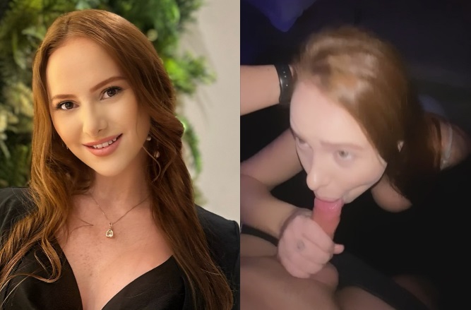 Xvídeos da Michelly Ruiva pagando boquete e bebendo porra quente