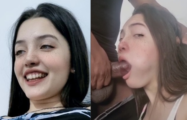 Bruna Vieira mamando a piroca preta do primo em boquete extremo