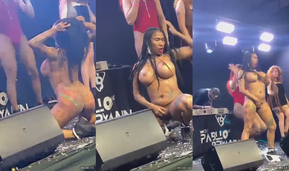 Inês Brasil vídeo amador pelada rebolando em publico em cima do palco