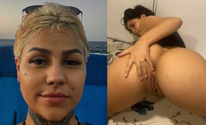 Torinha vazou na net piscando o cuzinho e a buceta inchada de quatro na cama