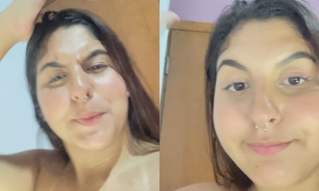 Vazou na net Duda Baby com cara tapada de porra depois da foda