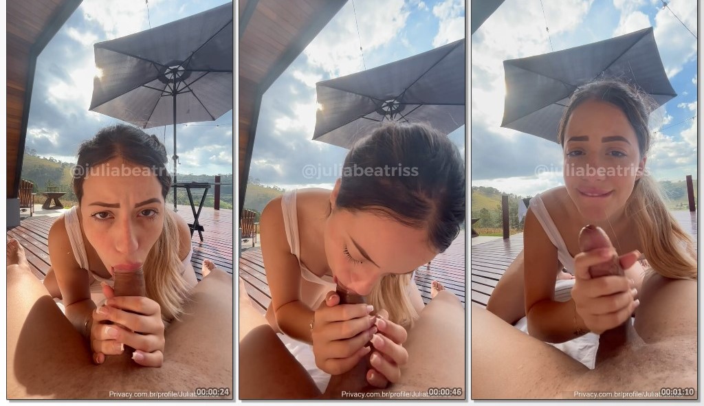 Julia mamando dotado com cara de safada peladinha